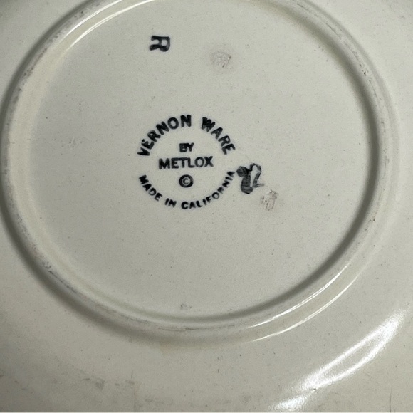 vintage serving bowl metlox poppytrail della robbia fruit and floral vernon ware - Picture 8 of 9